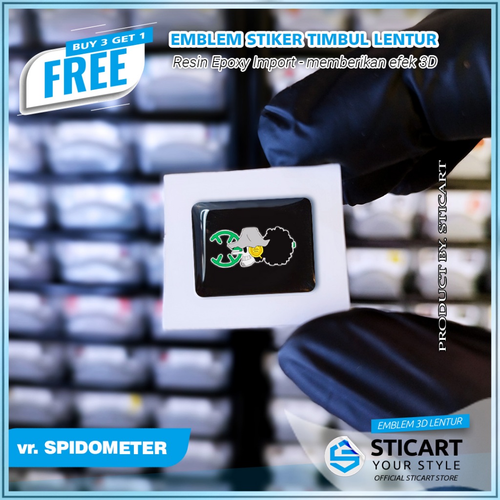 EMBLEM USOPP Series ONE PIECE TIMBUL STIKER MOTOR SPIDOMETER 3D EMBLEM TIMBUL LENTUR