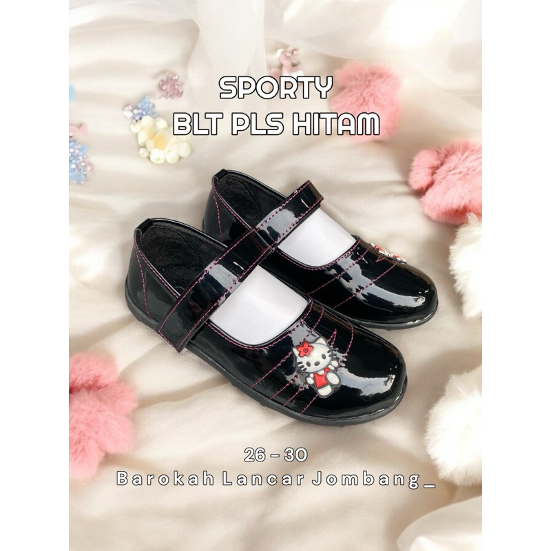 SEPATU ANAK TK PAUD SD SPORTY BALET LET HITAM BLT PLS HITAM