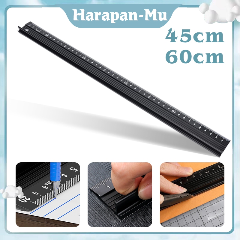 

Penggaris Anti Slip Untuk Pemotongan Alat Pertukangan Kayu Penggaris Lurus Multifungsi 45cm 60cm