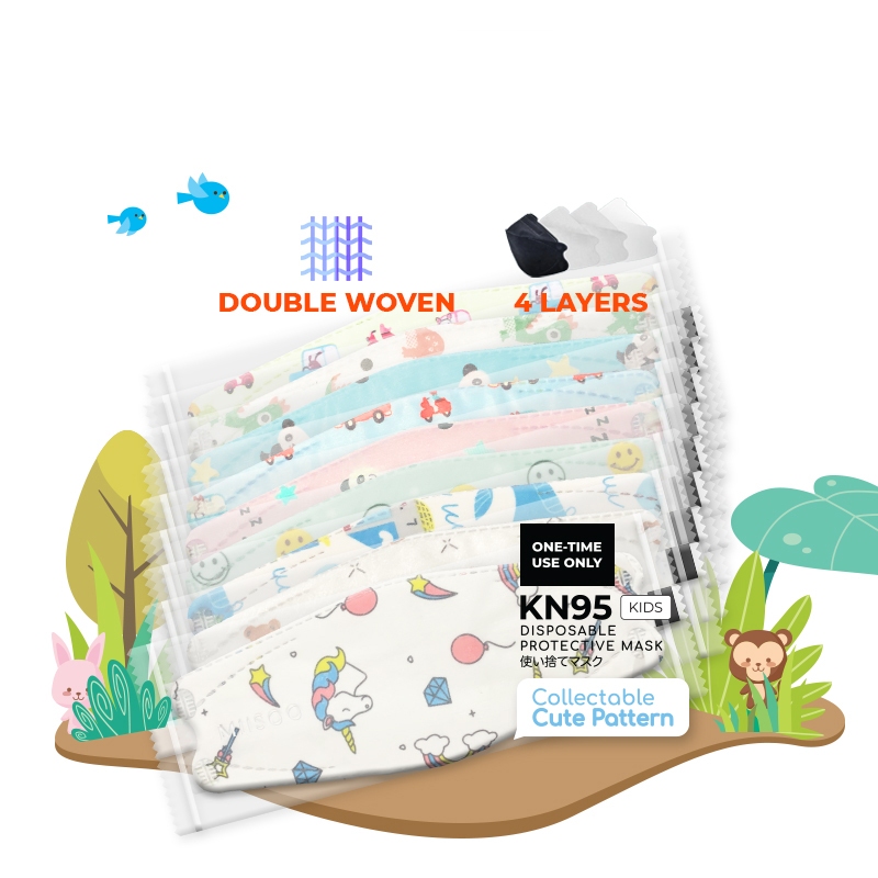 HOKO  Disposable Mask EVO Anak Motif N95 KN95 BFE 95% Masker Kesehatan wajah Kids 4ply IZIN BNPB