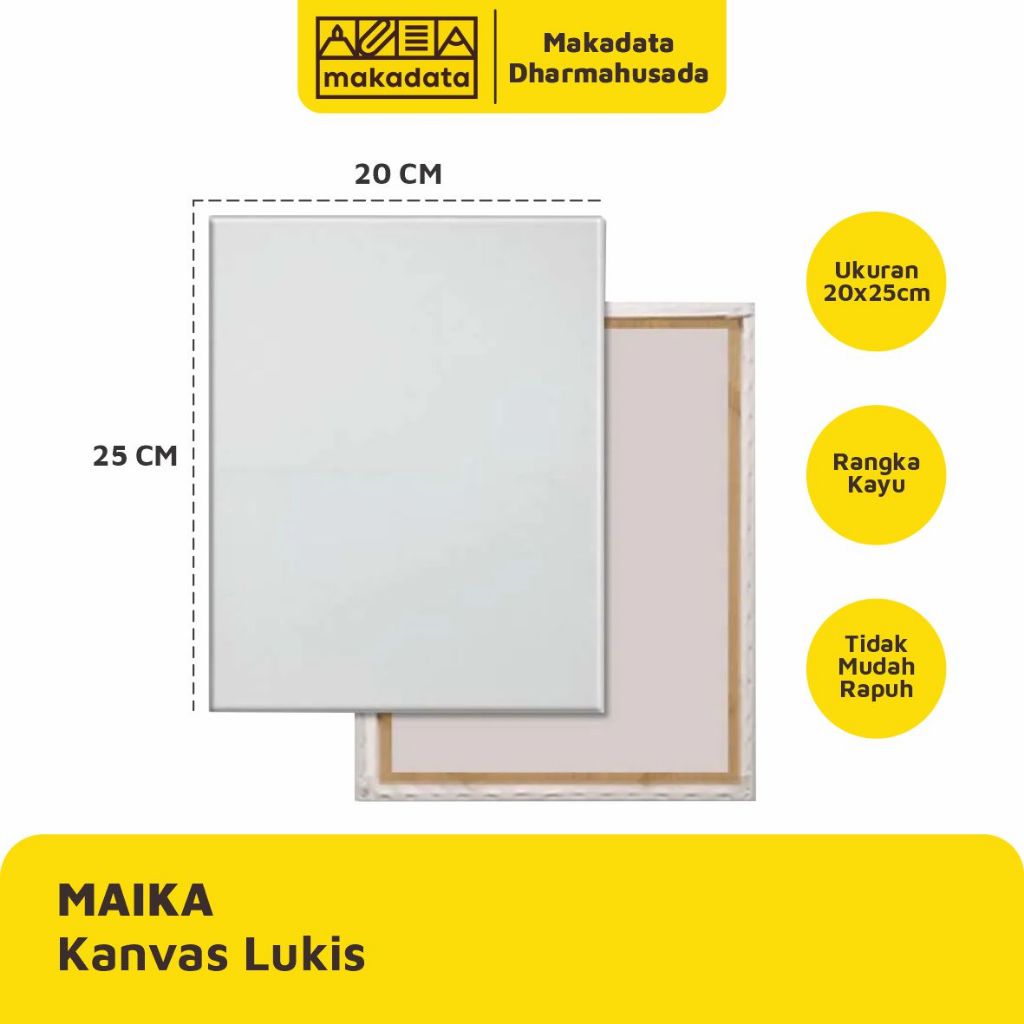 

CANVAS | KANVAS LUKIS POLOS PUTIH MAIKA UKURAN 20X25CM (1 PCS)