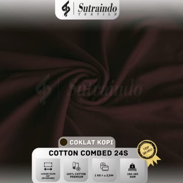 KAUN COTTON COMBED 24S (COKLAT KOPI) PER 0.5 KG