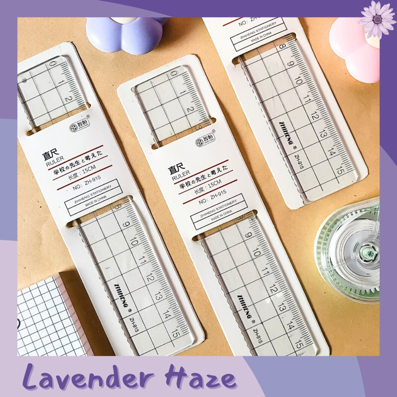 

LH♡ Penggaris Transparan 15cm Grid Aesthetic / Aesthetic 15cm Grid Ruler