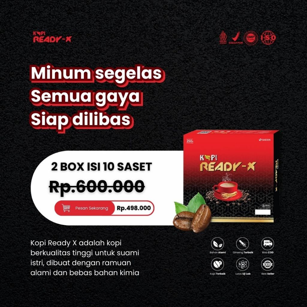 

Kopi Ready X | Paket 2 Box | 10 Sachet