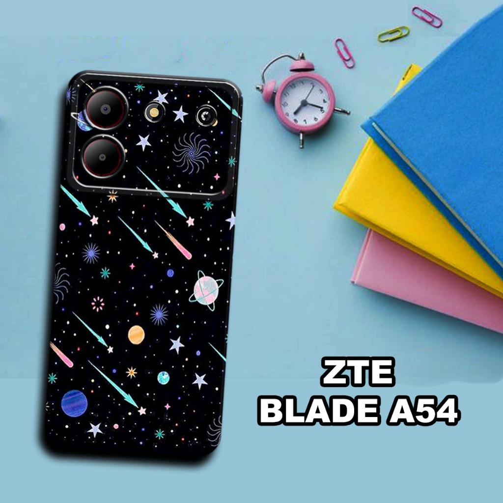 S27-Softcase procamera untuk ZTE BLADE A54  Terbaru - ZTE BLADE A54 - bahan karet lentur-Motif Galxy