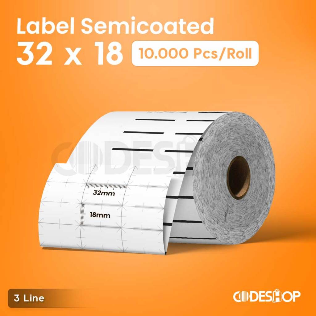 

Label Barcode 32 X 18 mm Black Mark Isi 10.000 Pcs Sticker Label Printer