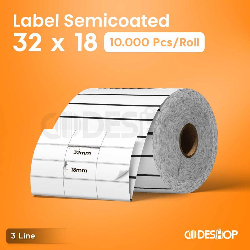 

Label Barcode 32 x 18 Blackmark Halfmark ( 3 Line ) No Gap | Core Kecil Isi 10.000 Pcs