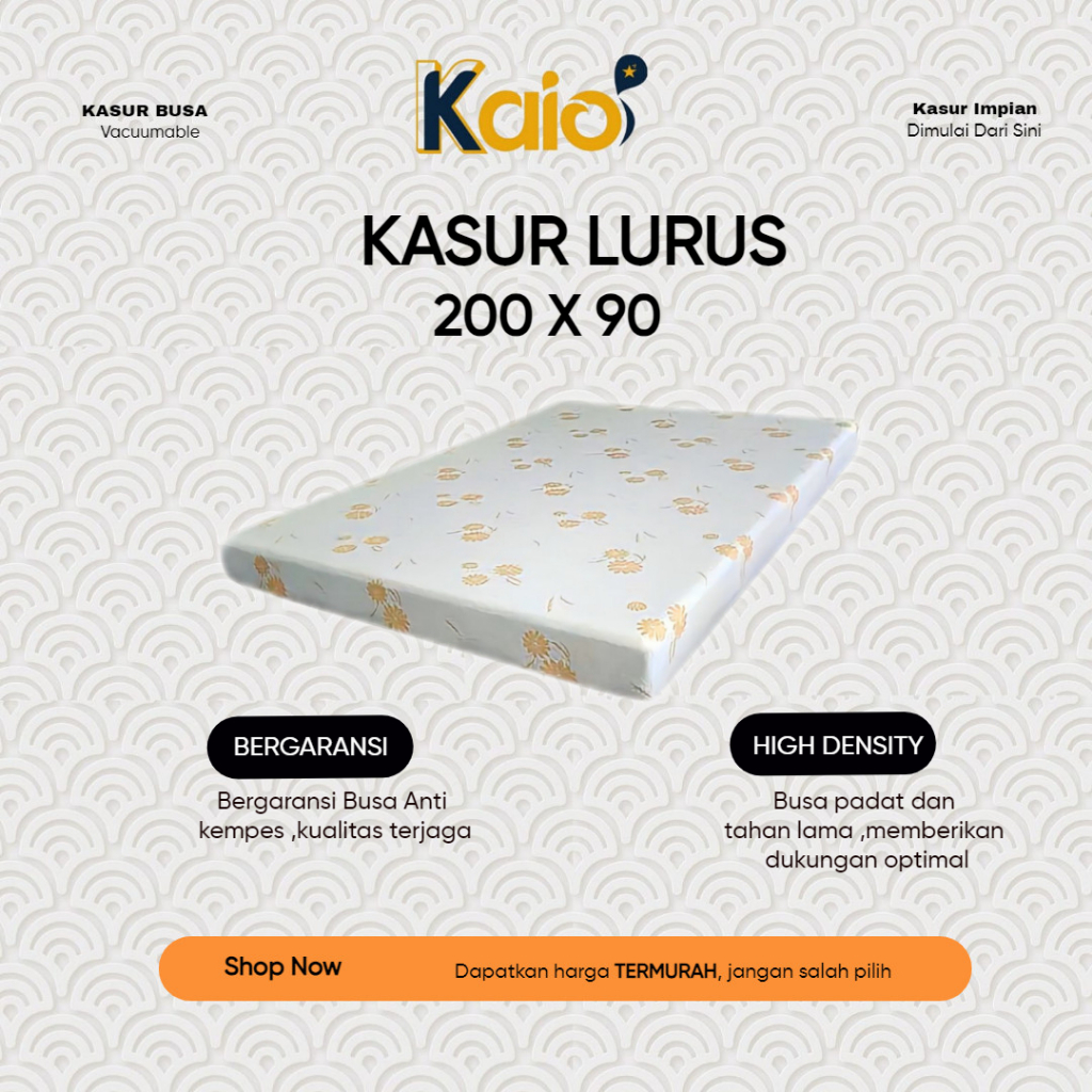 KAIO KASUR LURUS DENSITY 16 GARANSI 5 TAHUN / KASUR BUSA  / KASUR BUSA TEBAL / KASUR MATRAS
