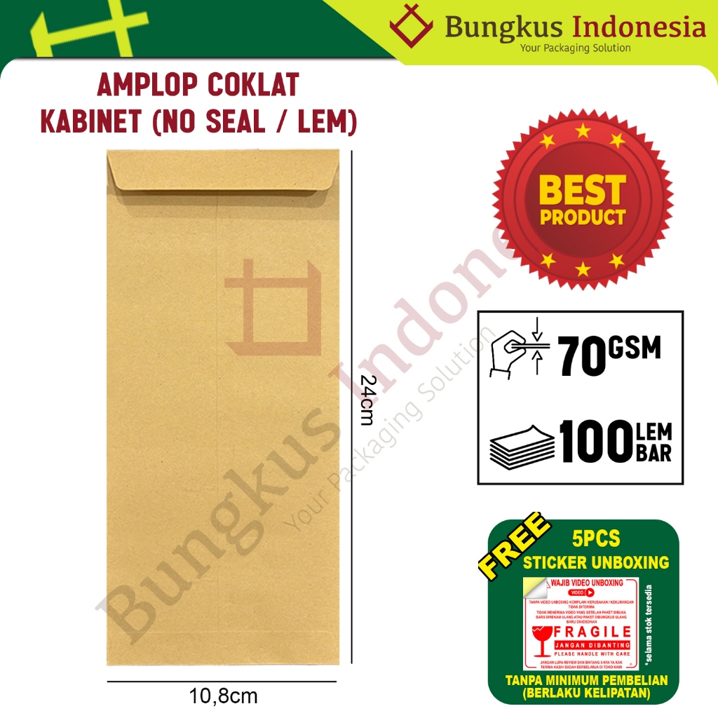 

Amplop Coklat Kabinet (10.8x24cm)