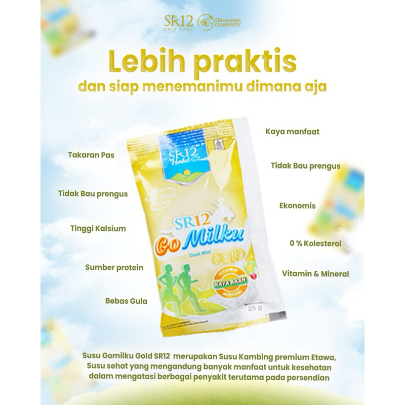 

Gomilku Gold SR12 Sachet 25 gr - Susu Kambing etawa Sachet - Susu Tinggi Kalsium