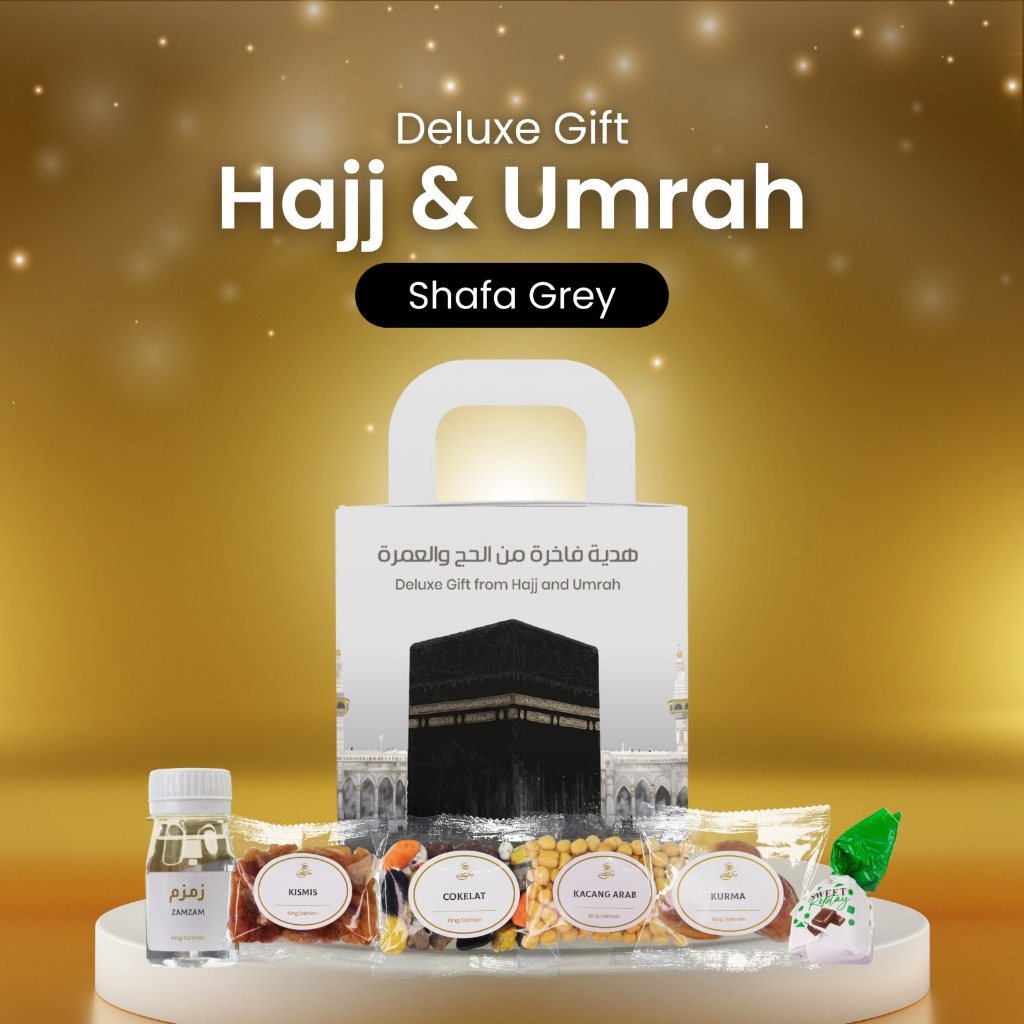 

VARIAN GREY - SHAFA SERIES | OLEH-OLEH UMROH & HAJI PREMIUM ( Kemasan Gable Box)