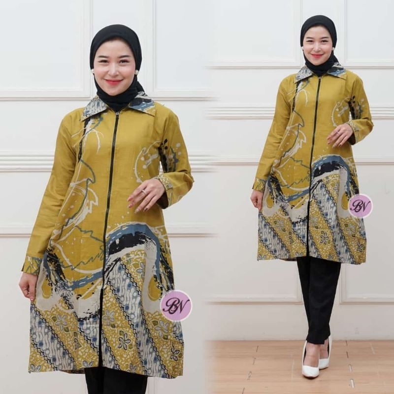 Batik Couple Seragam Warna Lemon Terbaru Modern