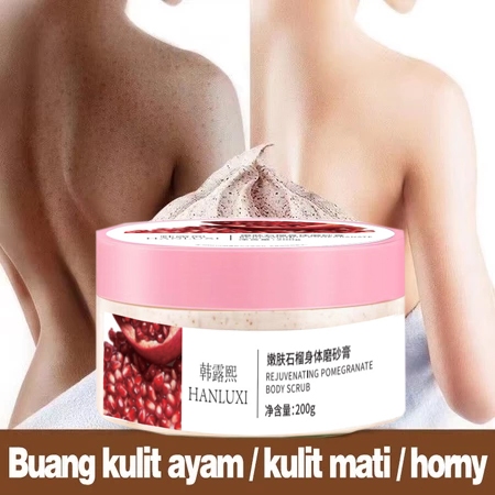 (Benih delima Lulur Tubuh) lulur pemutih badan permanen Scrub badan body bleaching whitening 200g Bo