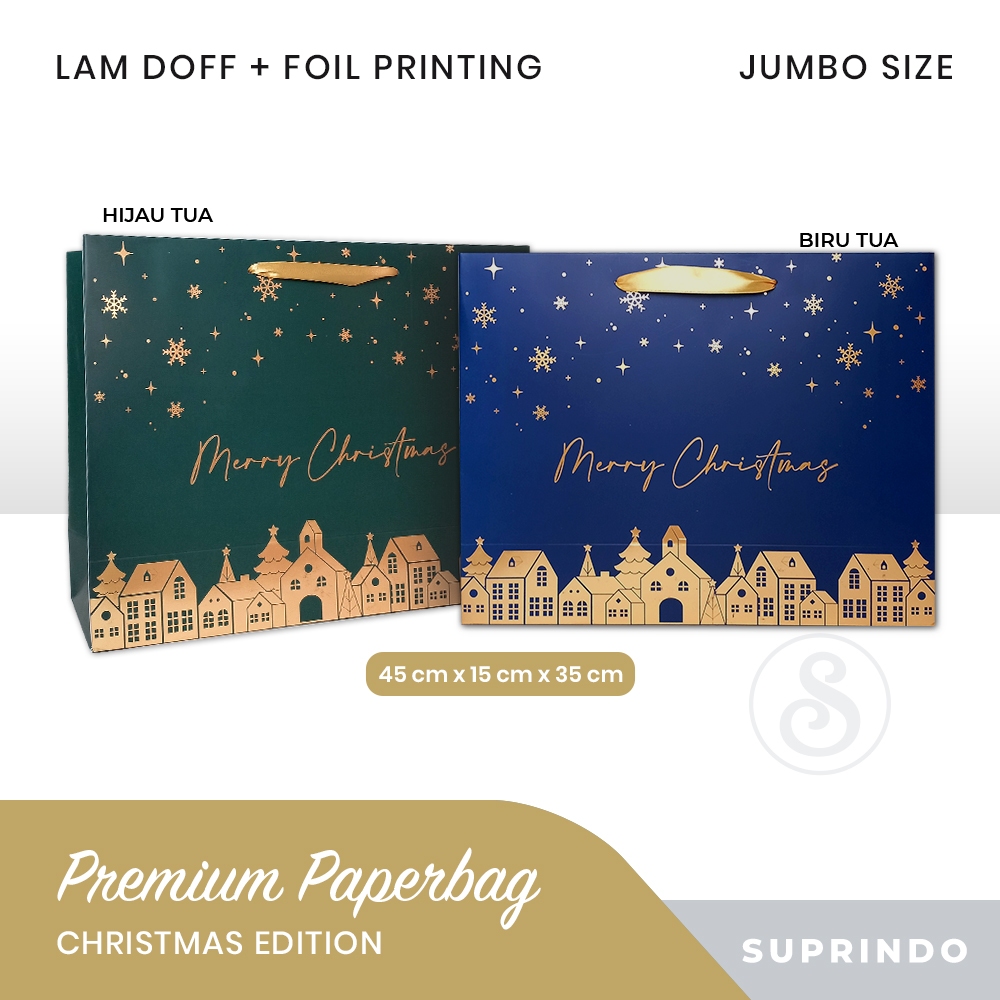 

Premium Paper Bag NATAL JUMBO Foil uk. 45 x 15 x 35 cm