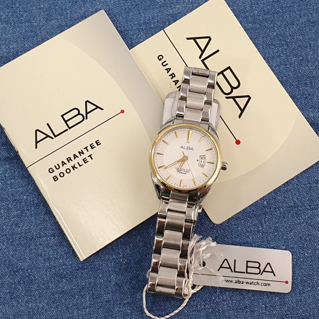 Jam Tangan Wanita Alba Tali Rantai Stainless Steel Anti Air Anti Karat Original Bergaransi 1 Tahun R
