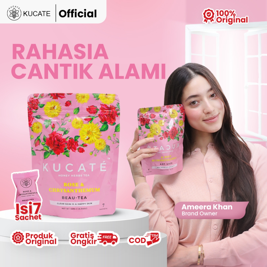 

Kucate - Kucate Beau Tea Mengatasi Masalah Kulit Gelap Berjerawat Flek hitam Isi 7 Sachet