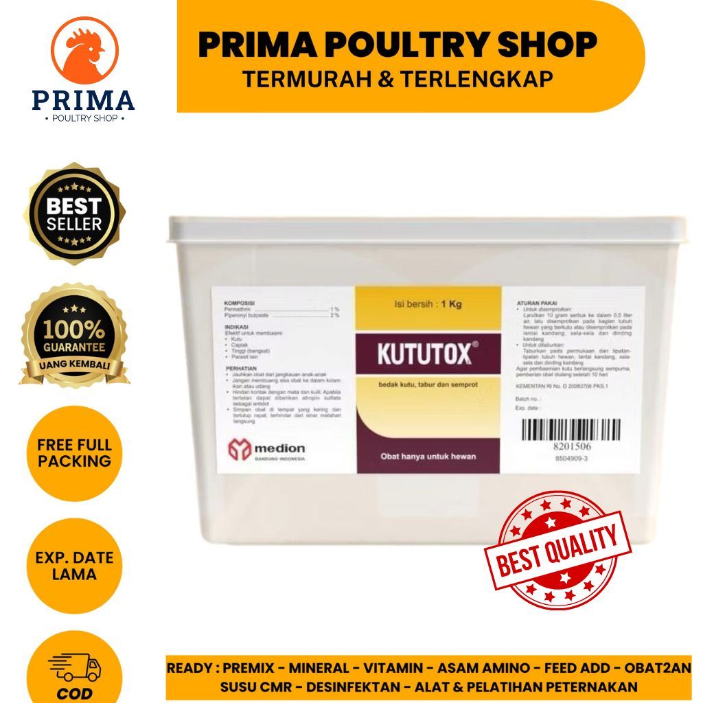 KUTUTOX SPRAY 1 KG MEDION OBAT KUTU AYAM