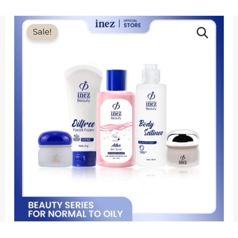 Bundling skincare Normal Oily Series INEZ/1 paket skincare untuk kulit normal berminyak