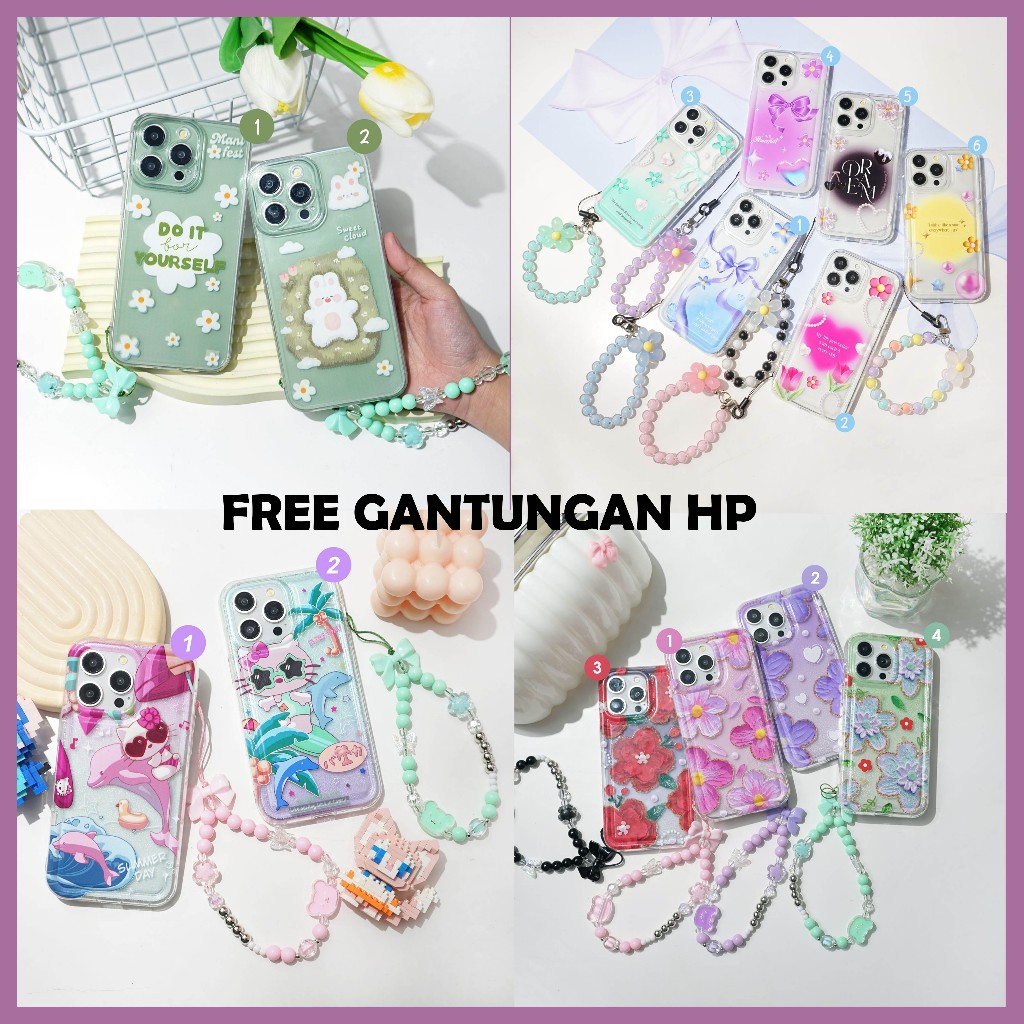 Softcase Clear Bening Free Gantungan HP All Type Vivo | Oppo | Samsung | Redmi | Realme | Infinix | 