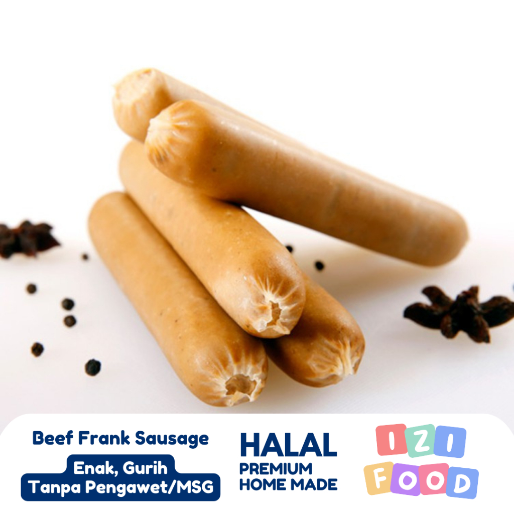 

BEEF FRANK Sausage Premium isi 6pcs NO MSG / NO PENGAWET HALAL