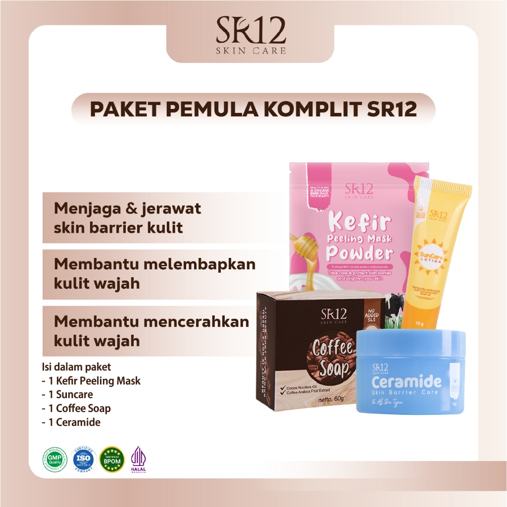 Paket Perawatan Pemula SR12 Skincare - Memperbaiki Skin Barrier Kulit - Paket Skincare Aman & Alami