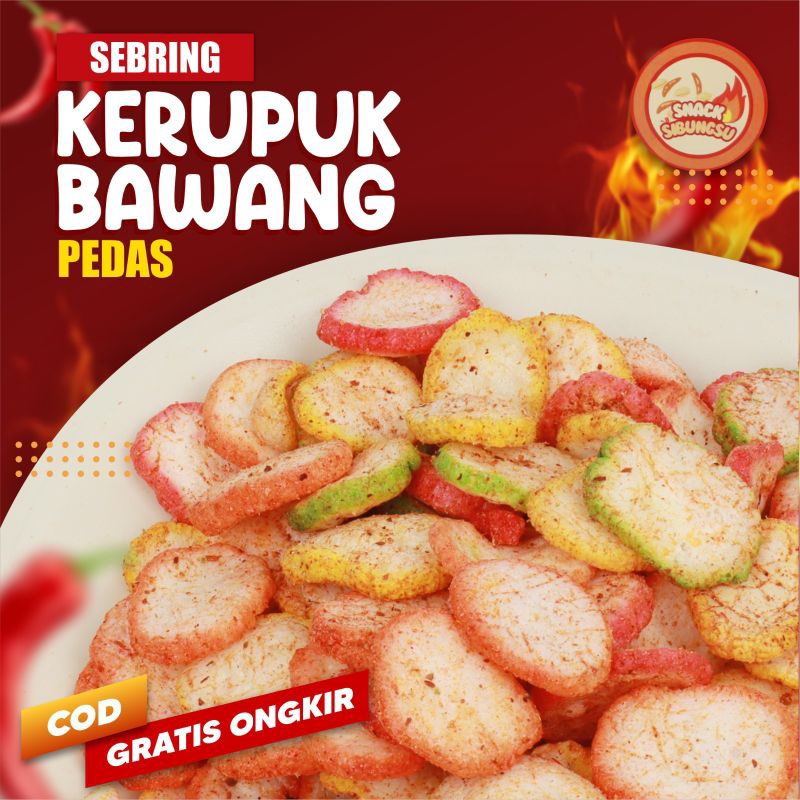 

Snack Cemilan kerupuk Bawang Pedas Gurih - BISA COD - SIBUNGSU