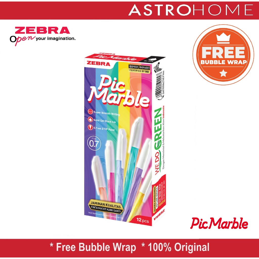 

Pulpen Ballpoint Pen Zebra Pic Marble Semi Gel Ink Ballpen 0.7 mm