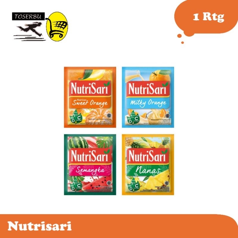 

NUTRISARI Minuman Rasa Jeruk Nipis Peras Milky Orange Nanas 1 Renceng