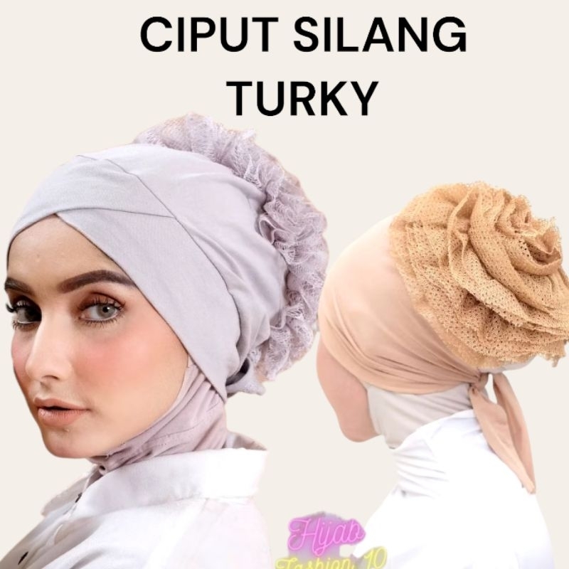 Ciput Inner Hijab Turky Silang Doble Premium/ Ciput Turky Doble Silang/Inner Silang Turky/ Ciput Dal