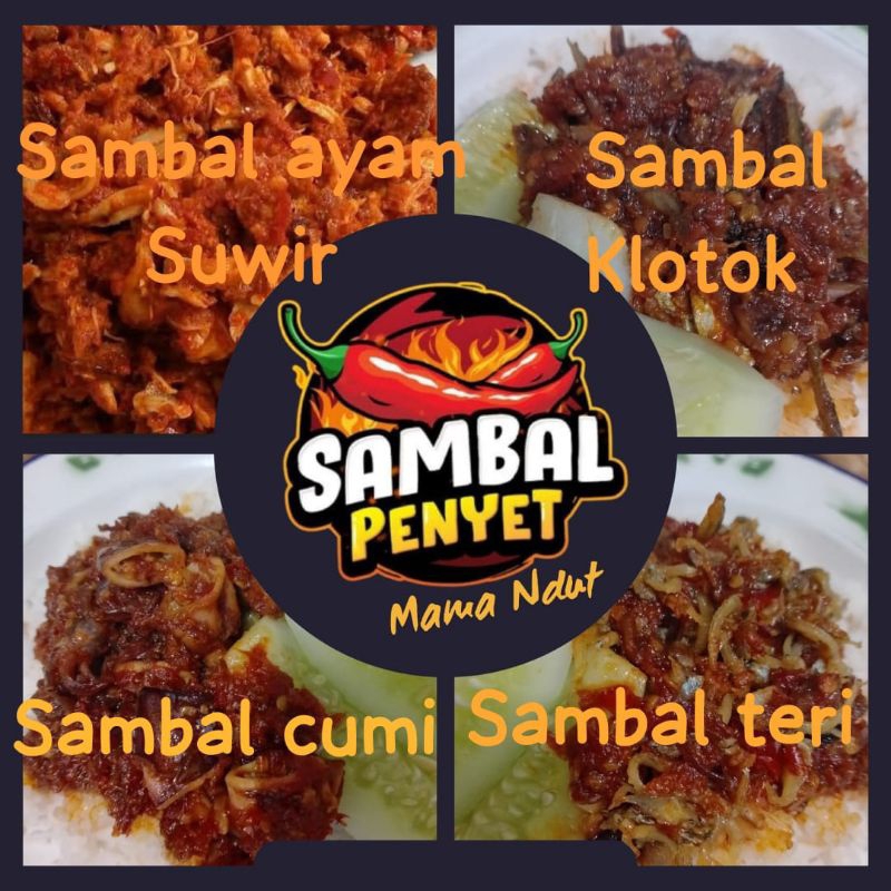 

SAMBAL PENYET 150gr kemasan botol (cumi,ayam suwir,teri,klotok,rempelo hati,sambal pete)