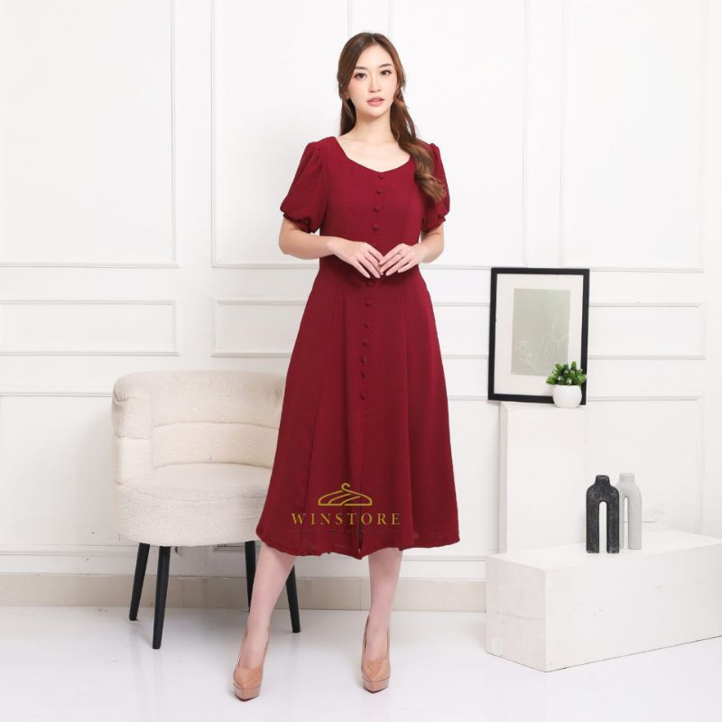 Zudith Dress Casual Terusan Premium Cantik Gaun Kondangan Fashion Wanita
