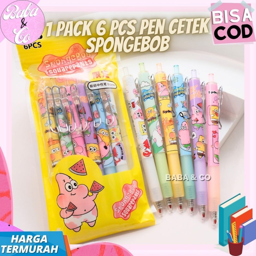 

PULPEN CETEK SPONGEBOB 1 SET 6pcs PEN SPONGEBOB MEKANIK LUCU UNIK PULPEN 1 PACK 6 PEN SPONGEBOB PATRICK