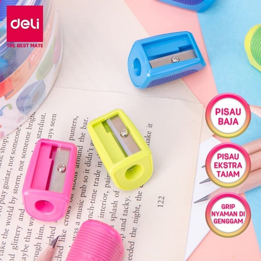 

Pengserut Serutan Rautan Deli Neon B520 / Pencil Sharpener (3138)