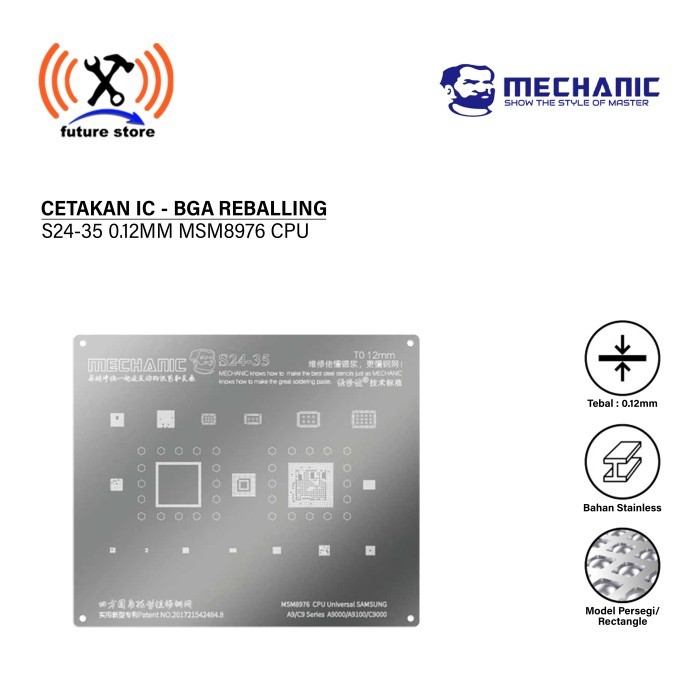 MECHANIC S24-35 CETAKAN IC 0.12M MSM8976 CPU cocok untuk SAMSUNG  A9/C9 Series A9000/A9100/C9000 ORI
