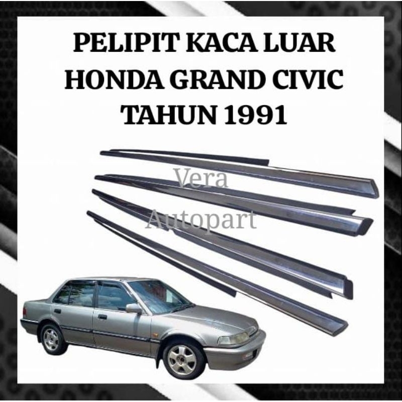 karet pelipit kaca pintu luar Honda grand Civic 1991