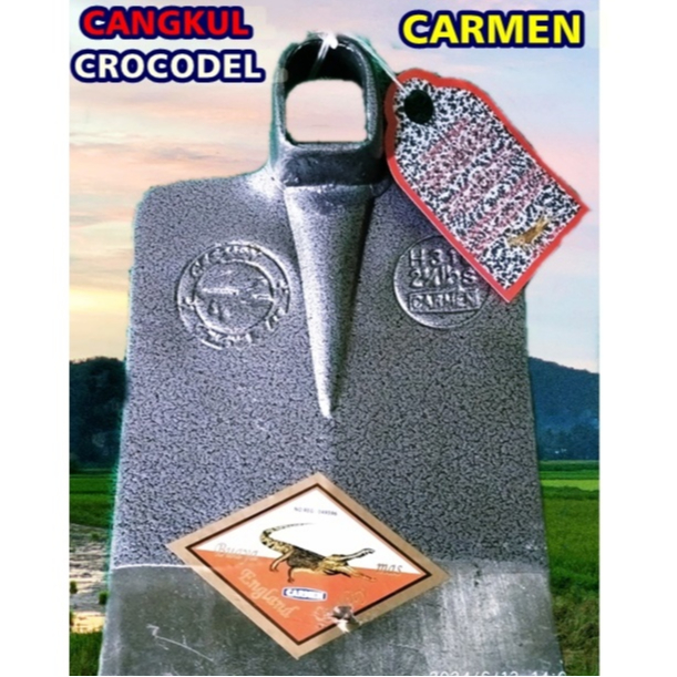 Tebal Baja Asli Pacul Sawah Mata Cangkul Besar Cap Buaya Crocodile
