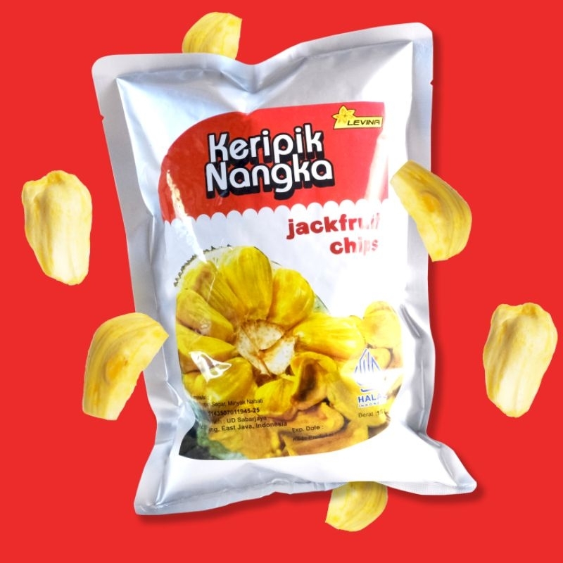 

Keripik Nangka Levina kualitas super 100 gram kripik buah oleh oleh khas Malang