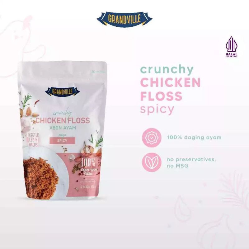 

Grandville Abon AYAM Crunchy Single Pack Spicy - Crunchy Chicken Floss Spicy - Pedas