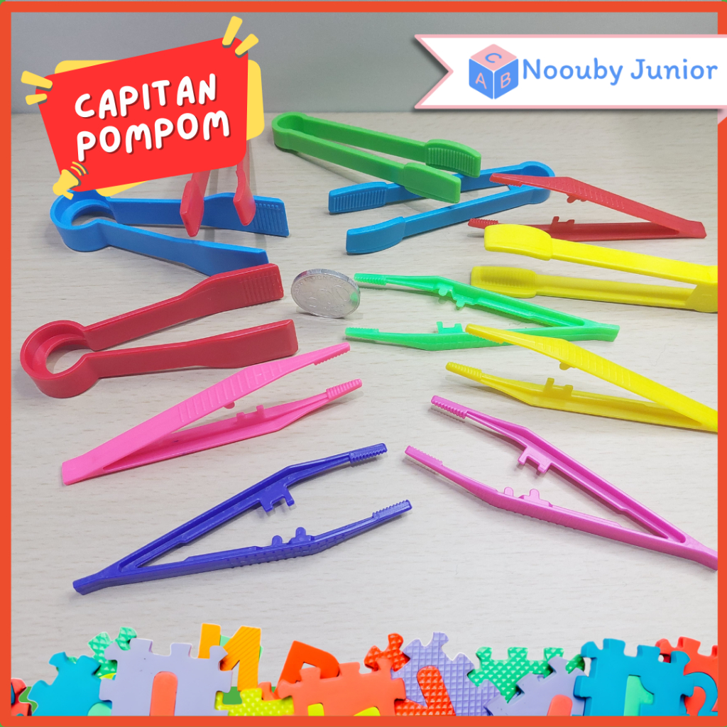 NOOUBY Tweezer Capitan Pompom / Capitan Mainan Edukasi / Capitan Plastik Sorting Warna