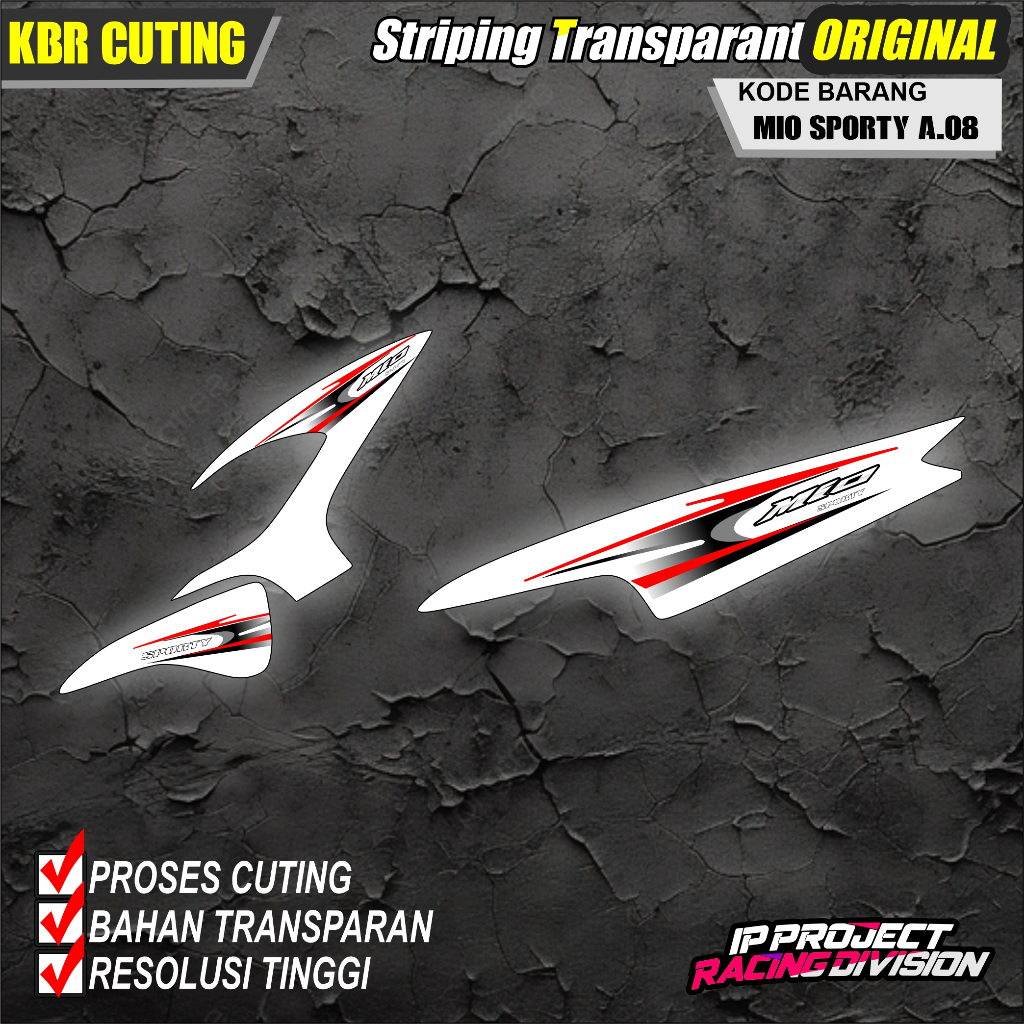 (COD) STIKER STRIPING ORIGINAL MOTOR YAMAHA MIO SPORTY TAHUN 2011 DESAIN HOLOGRAM TRANSPARAN