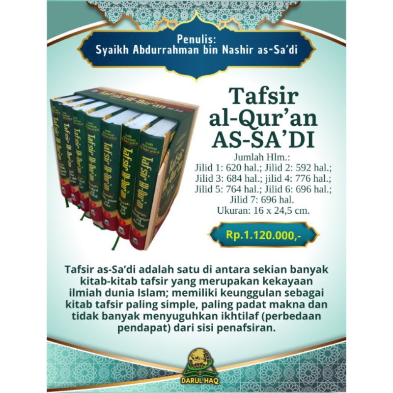 kitab tafsir AlQuran 30 juz 1Set 7Jilid/Darul Haq