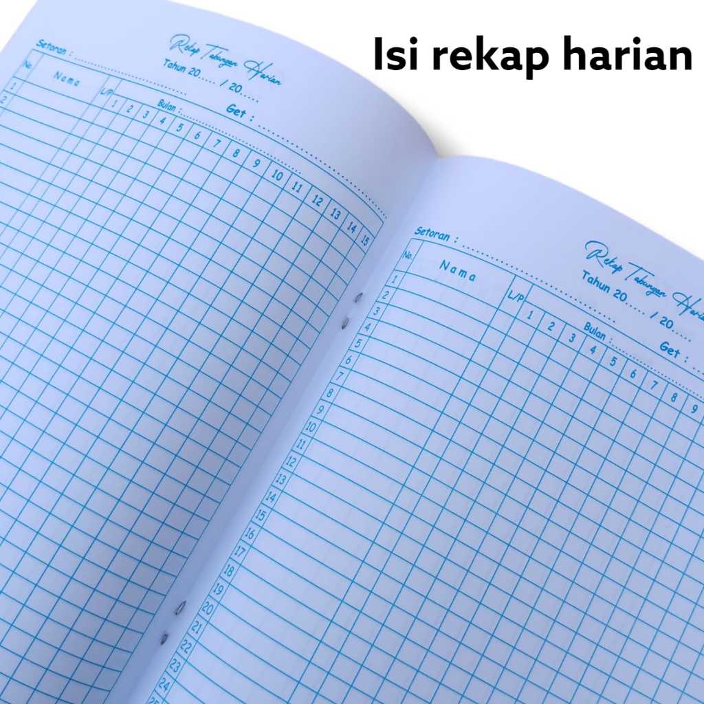 

TOOKE - Buku Rekap Tabungan Harian / Buku Rekap Tabungan Mingguan / Buku Rekap Tabungan Bulanan / Catatan Rekap Pemasukan