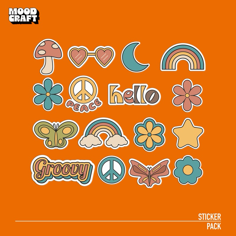 

Sticker Vinyl Vintage Groovy - Sticker Pack | SP - 015