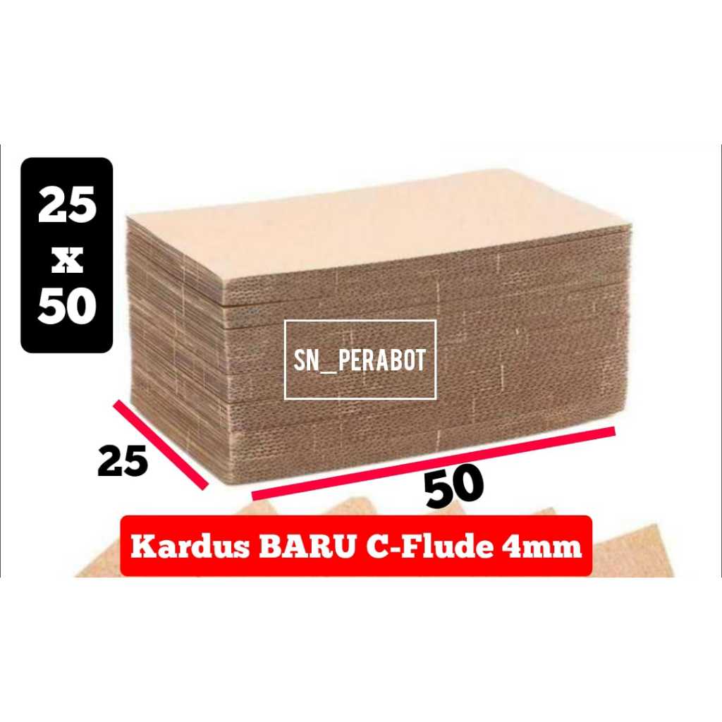 

C-FLUDE 4 MM 25x50CM / 50x25 cm Kardus Karton Lembaran 25 x 50 cm Sheet Single Wall Corrugated C FLUDE 4MM