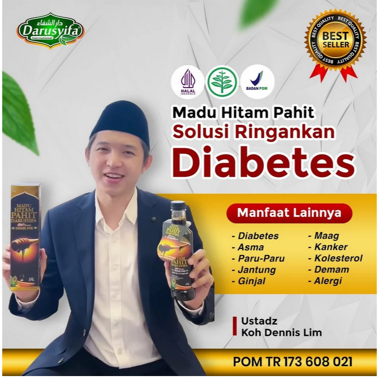 

Darusyifa madu pahit 470 gr MADU HITAM PAHIT DARUSYIFA plus daun insuline sambiloto propolis