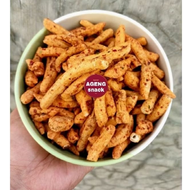 

500 gram basreng stik viral pedas daun jeruk bumbu melimpah