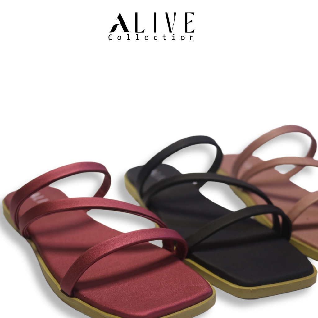ALIVE - Sandal Flat Wanita DIVA by Alive Collection sendal kekinian ORIGINAL - Sandal Murah Berkuali