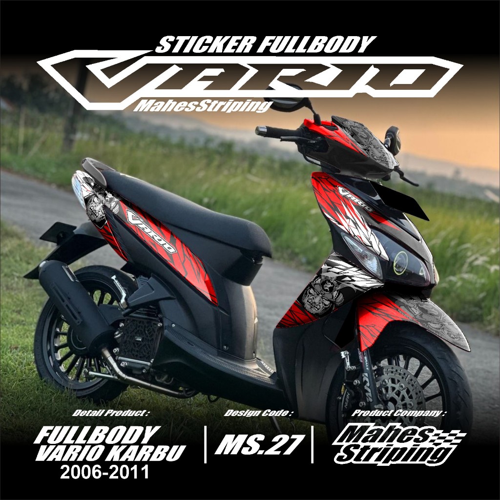 Decal Stiker Fullbody Vario 110 CW Karbu 2006 2007 2008 2009 Desain Samurai MS 27
