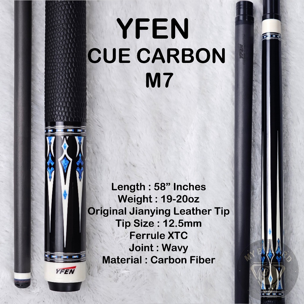 YFEN M7 Stick Billiard Yfen Carbon Cue 12.5mm + Extension - YF Series Jianying