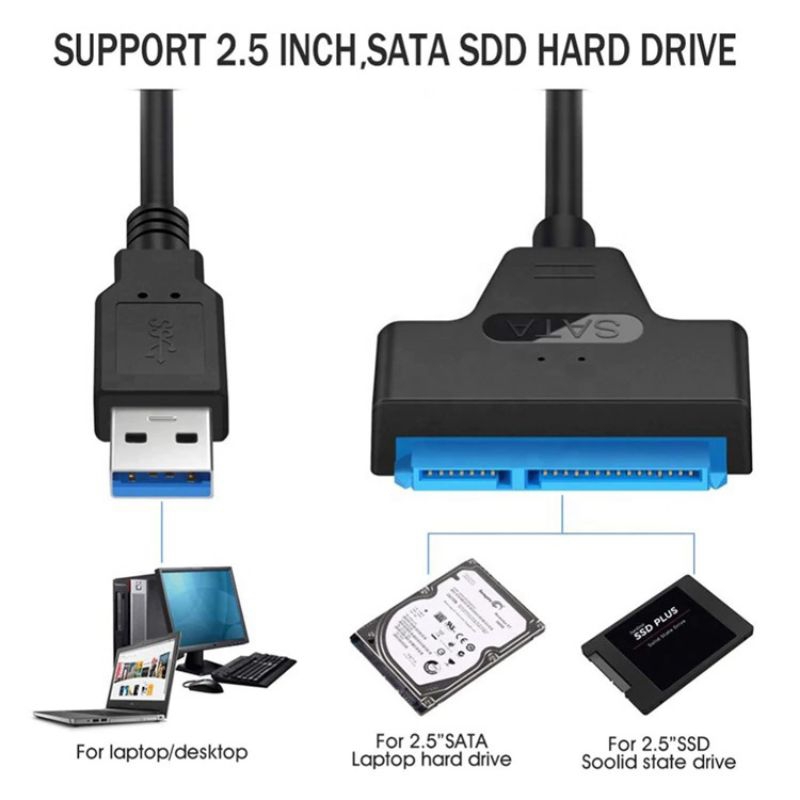 Kabel SATA to USB 3.0 & Adaptor 12V 2A / Adapter Hardisk HDD 2.5"